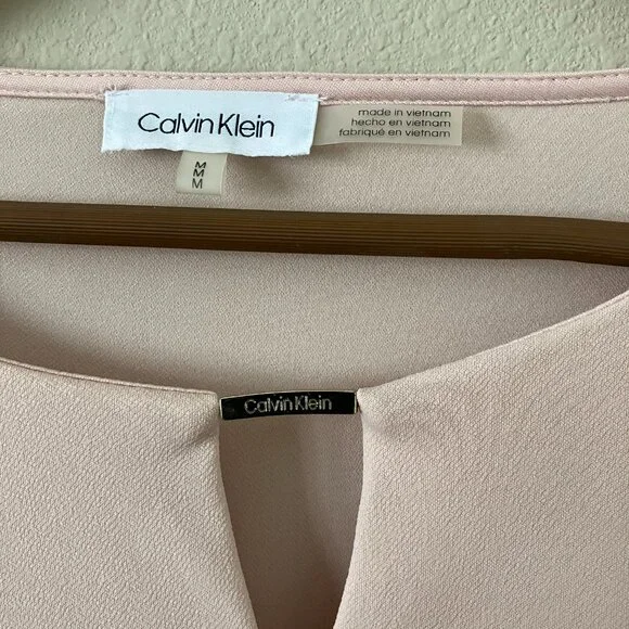 Calvin Klein medium long-sleeved blush blouse - Picture 2 of 6